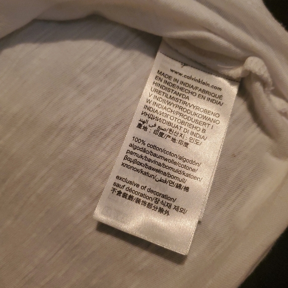 Men's White Cotton Calvin Klein T-shirt - Picture 5 of 8